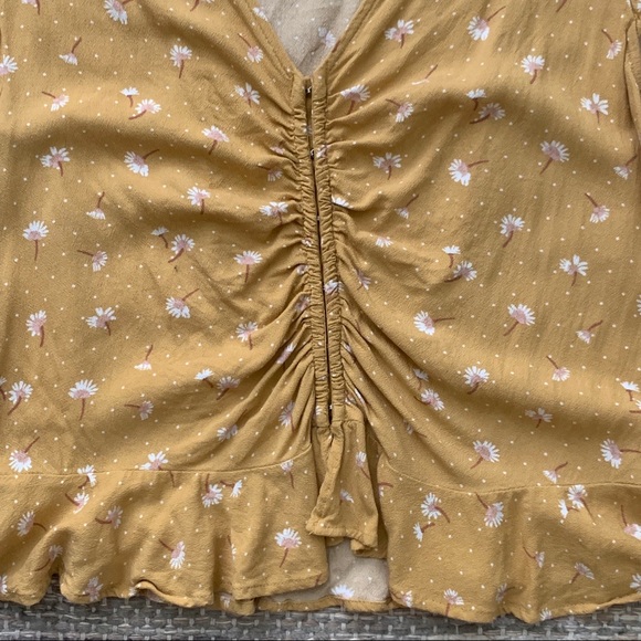 Mustard Shirt Dandelion Print - Picture 2 of 4
